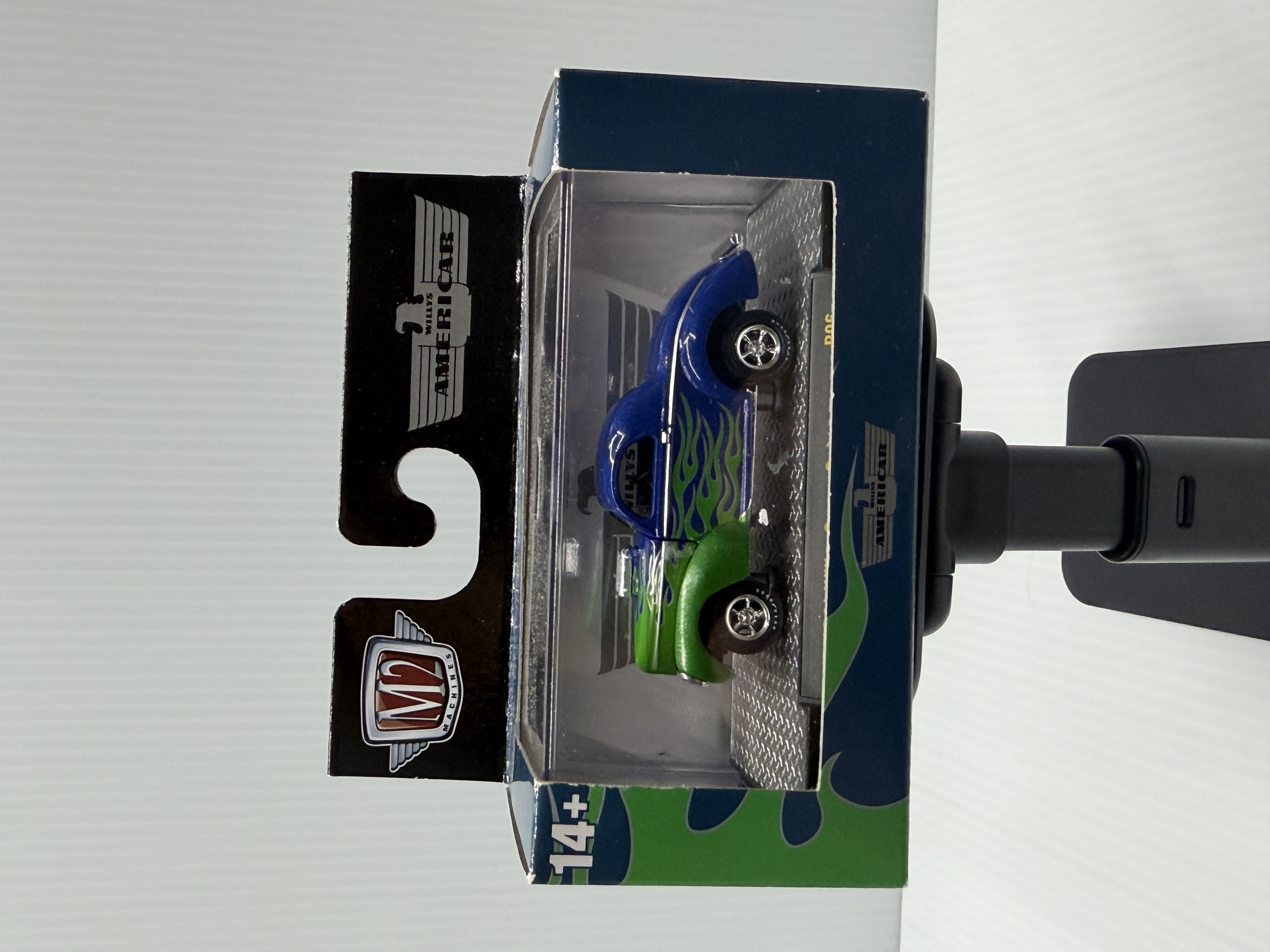 M2 Machines 1941 Willys Coupe Gasser — Blue/green flame livery