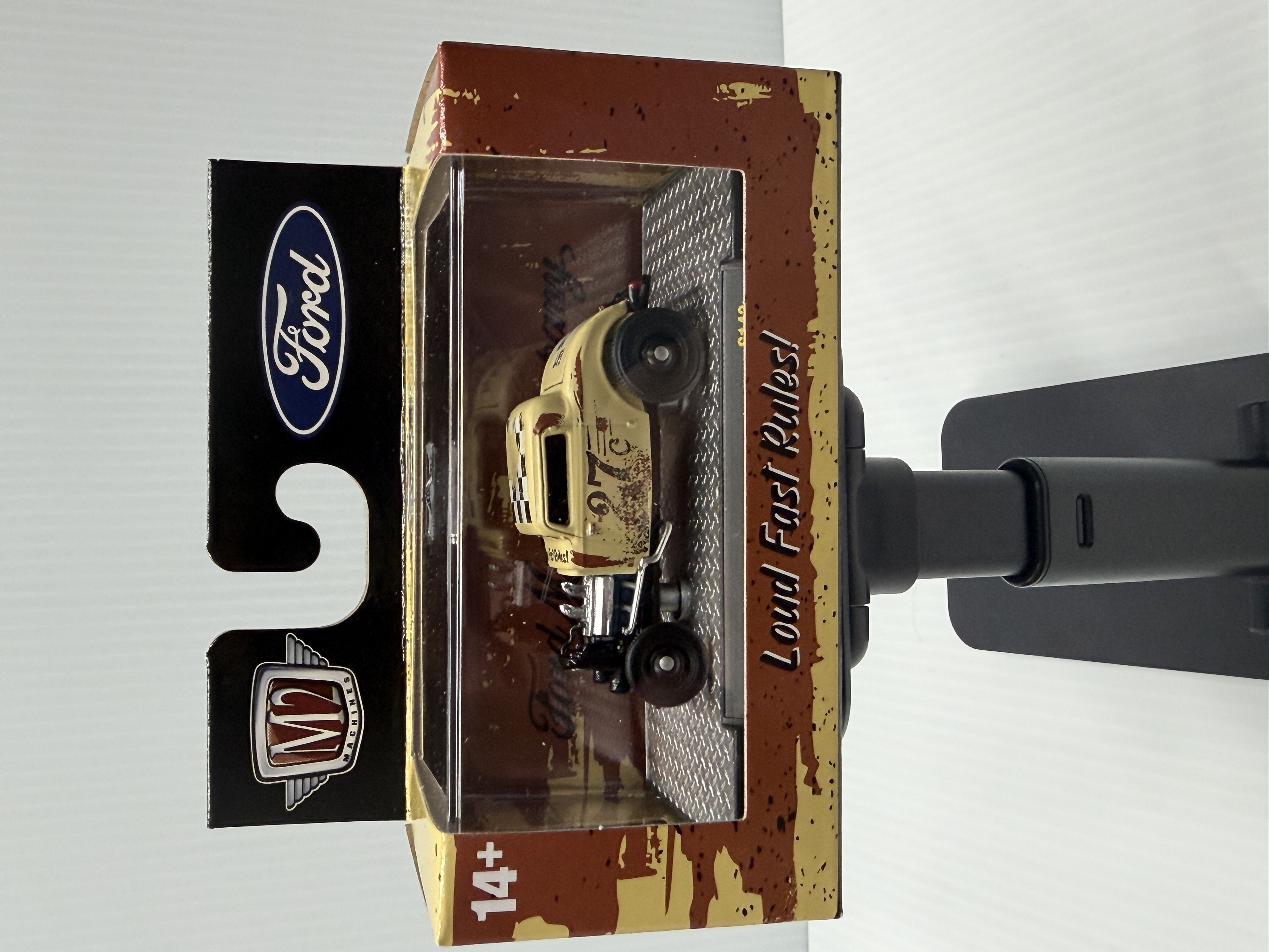M2 Machines 1932 Ford Three Window Coupe — 'Loud Fast Rules!' beige patina #27