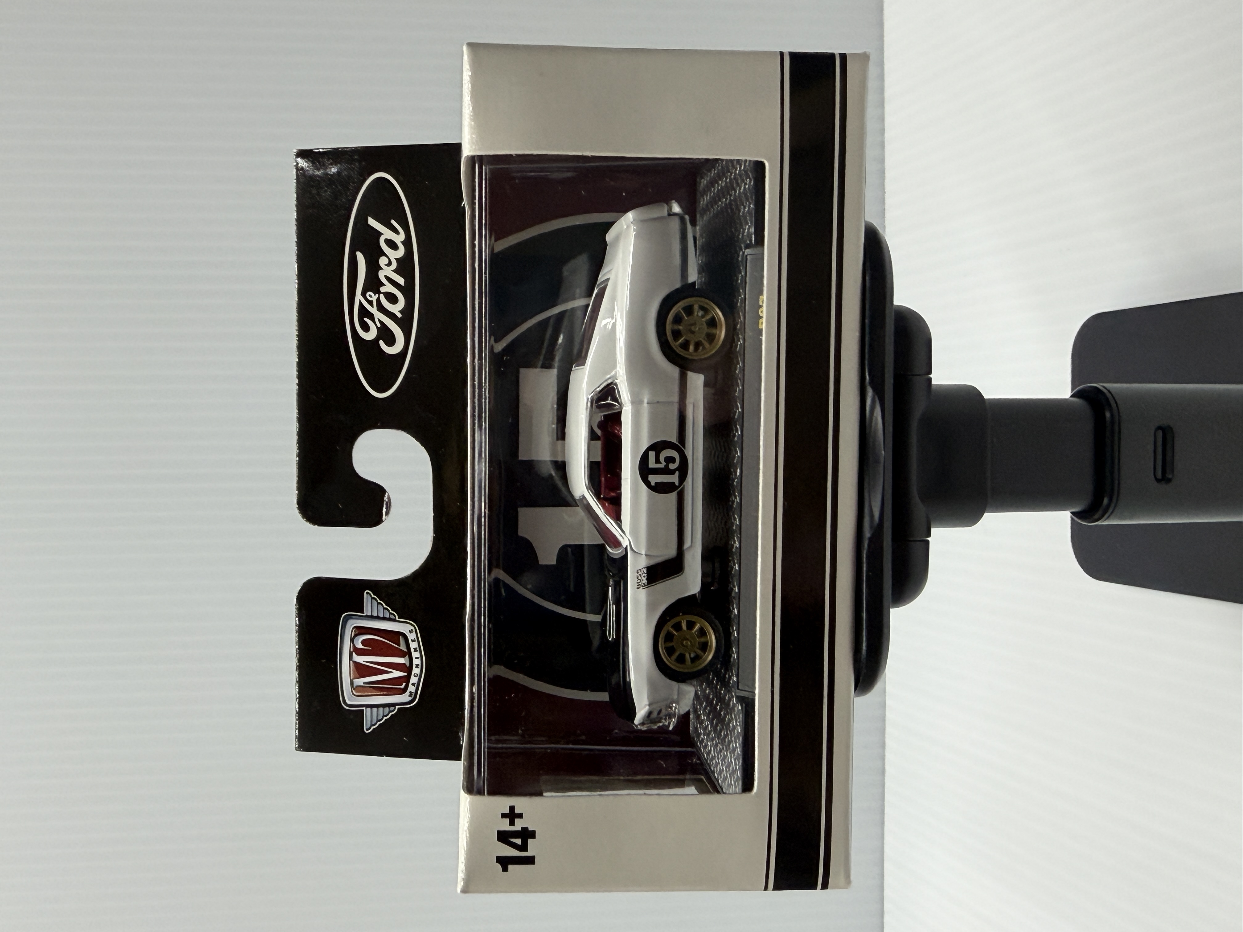 M2 Machines 1970 Ford Mustang Custom — White/black #15 BOSS 302 style
