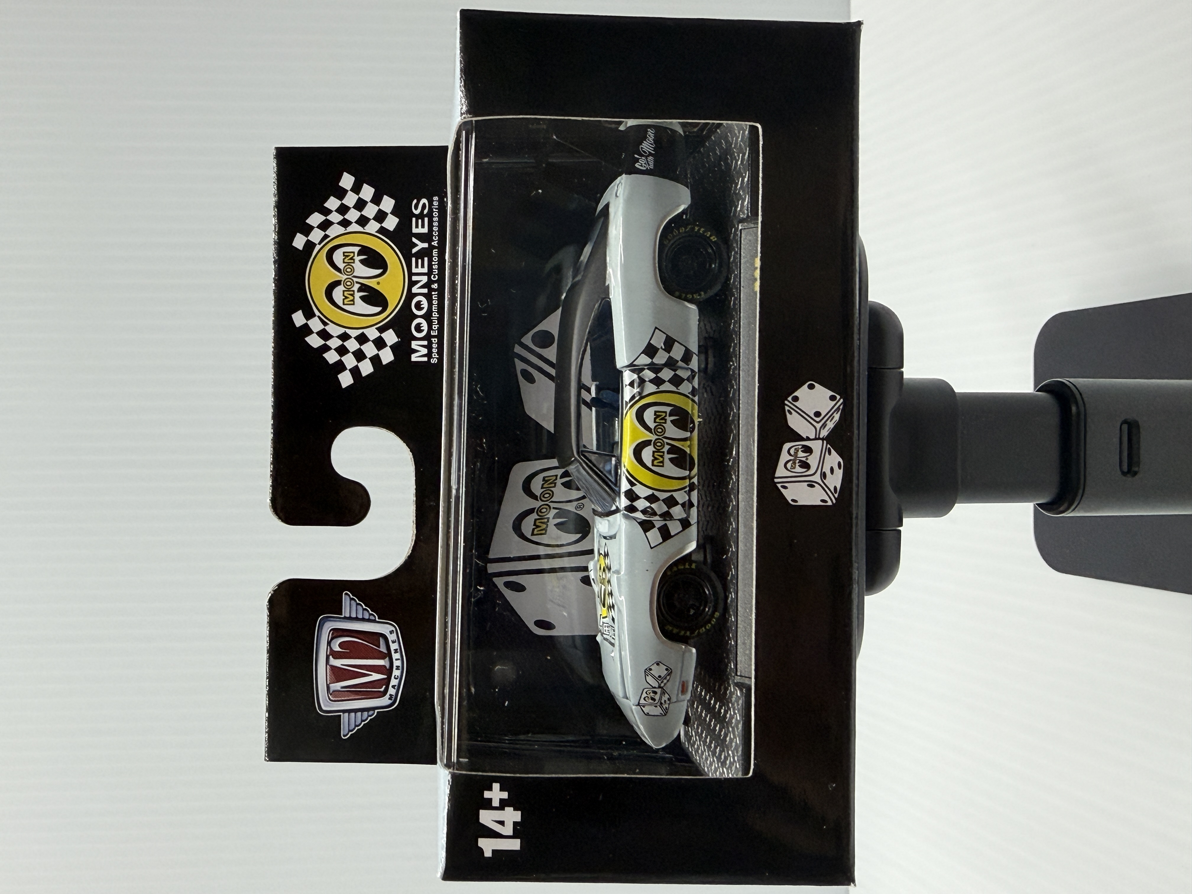 M2 Machines 1969 Dodge Charger Daytona HEMI — White/black/yellow dice livery
