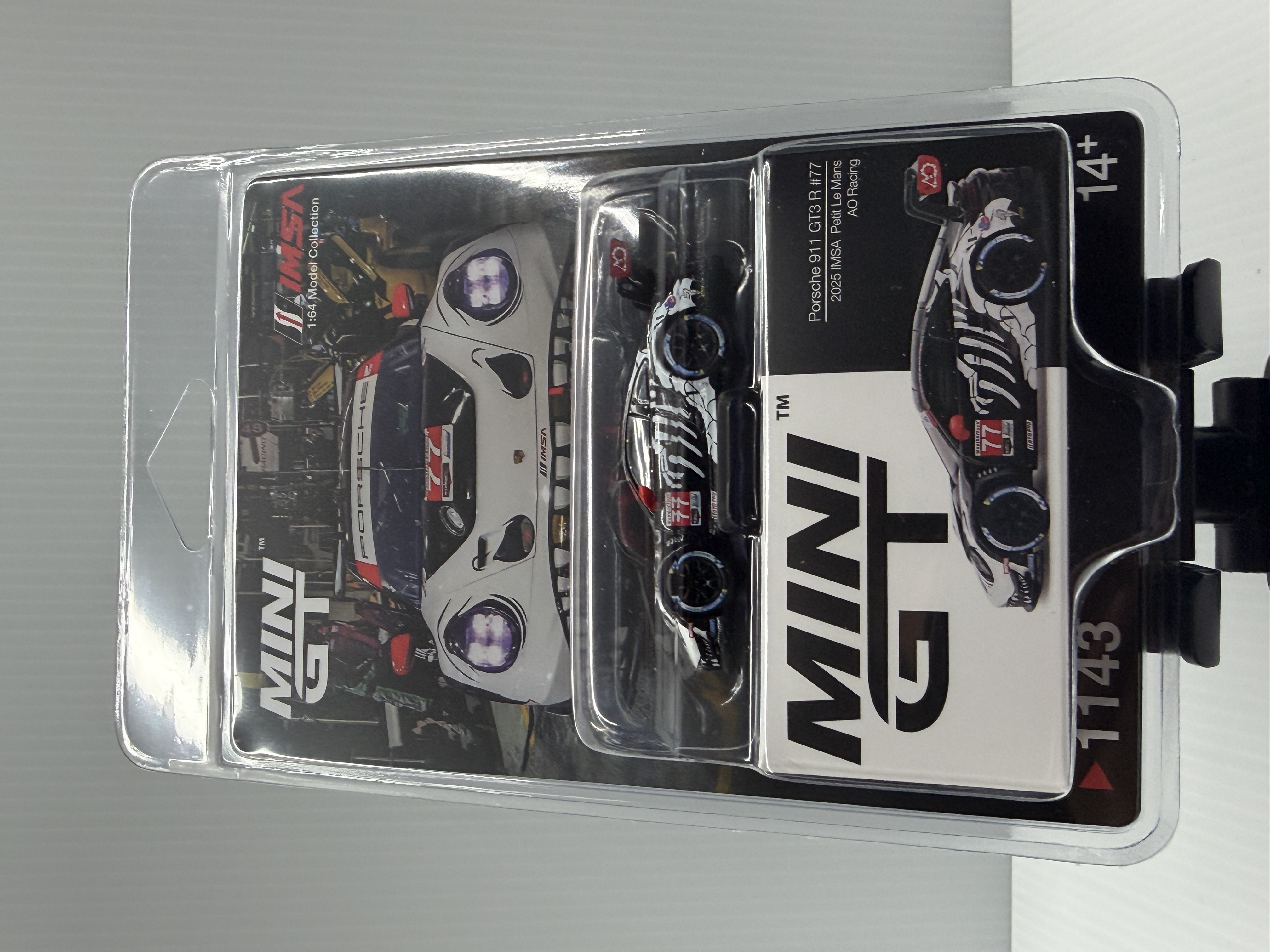 MINI GT #1143 Porsche 911 GT3 R #77 — 2025 IMSA Petit Le Mans AO Racing